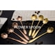 thumbnail image 2 of ® Paquete de 6 cucharas de flores doradas, vajilla de acero inoxidable, cucharas para café, té, azúcar, postre, sopa, 3 patrones de 5'', 2 of 3