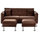thumbnail image 1 of Sofa New Retro 3 Cuerpos Más 2 Pouf Felpa 12 Chocolate, 1 of 5