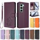 thumbnail image 3 of Infinix Hot 50 5G Funda Billetera con Estampado de Gato, Morado Oscuro, 3 of 6