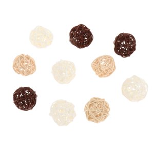Magideal - 10 Bolas Decorativas De Ratán Para Casa, 3 Colores, Para Colgar En Jarrones, Para Bodas, Halloween, Decoración De Mesa Y Fiestas. 3Cm