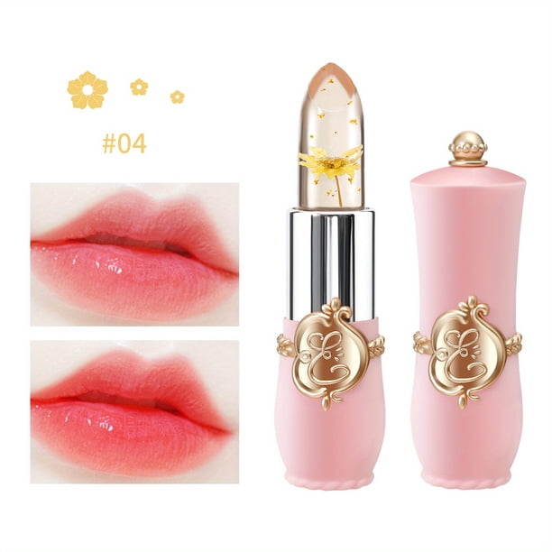 Flower Jelly Lipstick Set Temperature Change Moisturizer Flower Lip Stick Long Lasting Nutritious Lip Balm Magic Color Change Lip Gloss