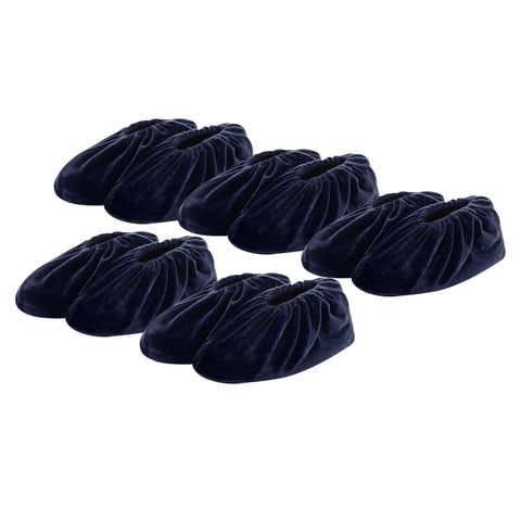 Magideal - 5 Pares De Fundas De Zapatos De Franela Reutilizables, Portátiles, Unisex, Lavables, A Prueba De Polvo, Para Interiores, Antideslizantes, Para Invitad Azul Oscuro