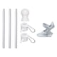 thumbnail image 4 of Kit de publicación de bandera con soporte de montaje en la casa muestra visualización de la casa de anillos rotativos para el porche de césped del cés Blanco, 4 of 5