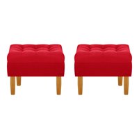 Bodevir - Set Pouf Wood 1C Felpa 04 Rojo