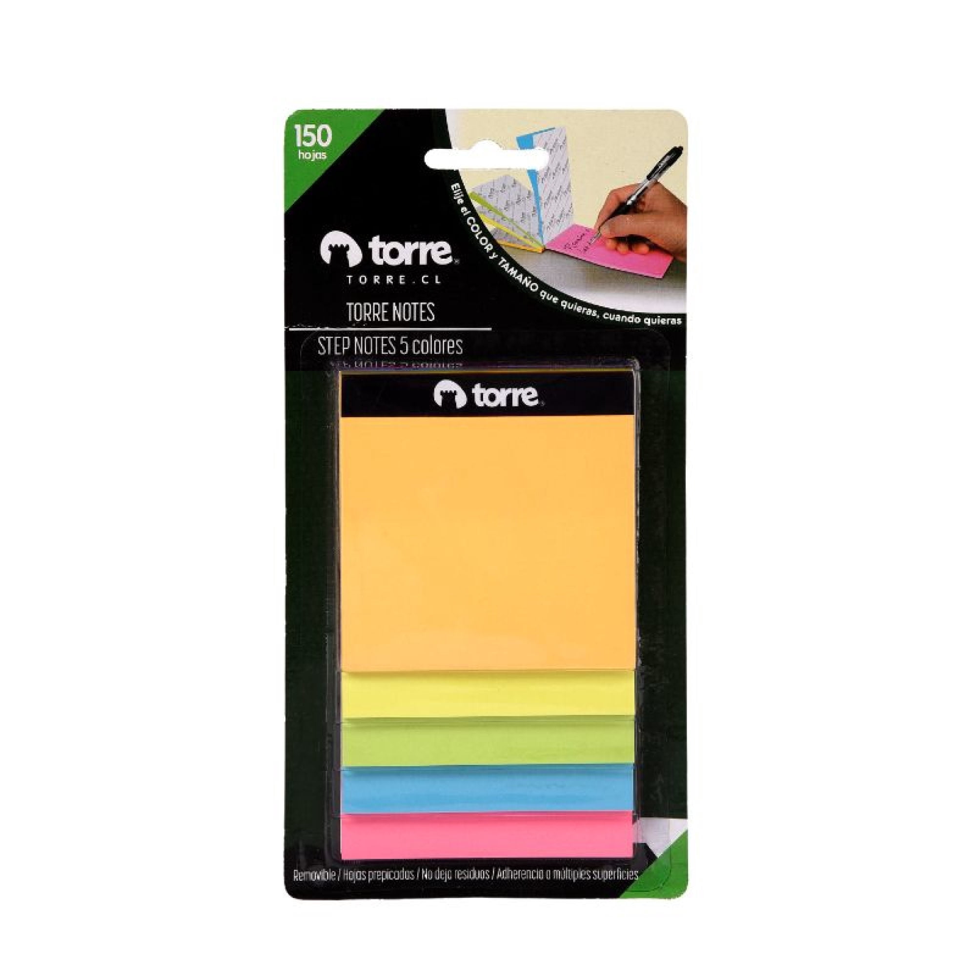 Notas Adhesivas 5 Colores 150 Hojas Torre