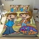 thumbnail image 1 of Maya y Miguel Conjunto de sábanas temático, trío de piezas, cómodo y amigable con la piel, diseño único, regalo de decoración para el hogar para familiares, amigos y fans,135cm *200cm, 1 of 6