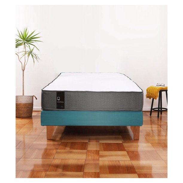 Cama Europea Zen Best 1.5 Plaza Colchon Resortes Base Dividida Tela Turquesa