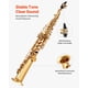 thumbnail image 3 of Saxofón soprano VEVOR en Si bemol, 23 teclas, kit para principiantes, acabado dorado, 3 of 9