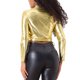 thumbnail image 3 of INSPIRE CHIC Chaquetas Cortas para Mujer Cuello Alto Cremallera Metálica Manga Larga Chaqueta de Fiesta XL Oro, 3 of 6