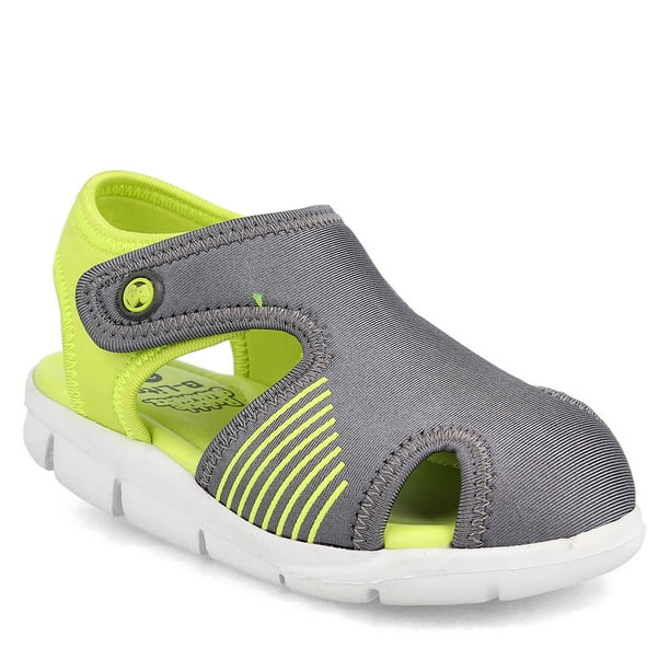 Sandalia Niño Bubblegummers Bentley Gris-Amarillo