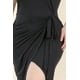 thumbnail image 3 of Vestido Midi de Talla Grande con Lazo Lateral y Parte Delantera Cruzada de Color Liso, 3 of 5