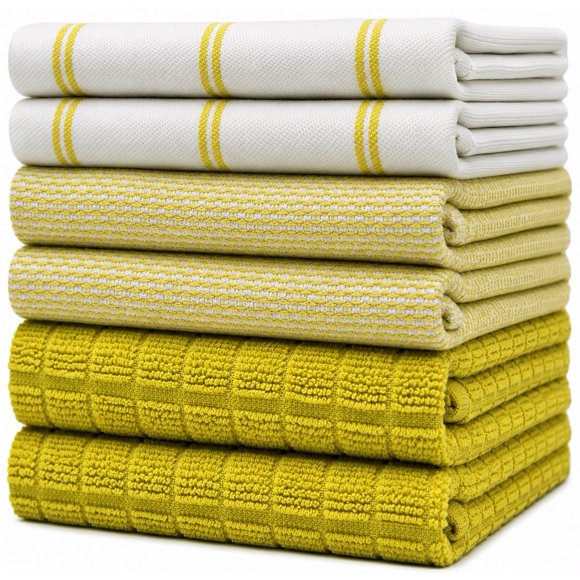 Bumble Towels Pack de 6 toallas de algodón a cuadros lima de 51 cm