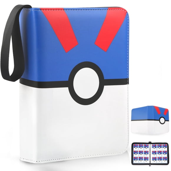Carpeta para tarjetas EASYFUN de 900 bolsillos azul, portátil con cremallera