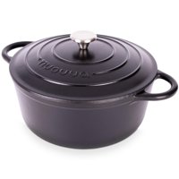 Olla Holandesa Nuovva De Hierro Fundido Esmaltado De 6,4 Litros Con Tapa Negra