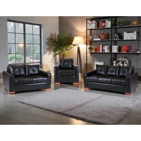 Muebles Altiro - Sofá Israel 321 - Cuero Sintético Pu Negro