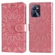 thumbnail image 1 of Funda tipo cartera FOXDOCK para Realme C35 4G , diseño girasol en relieve, cuero PU, cierre magnético, soporte y tarjetero, 1 of 5
