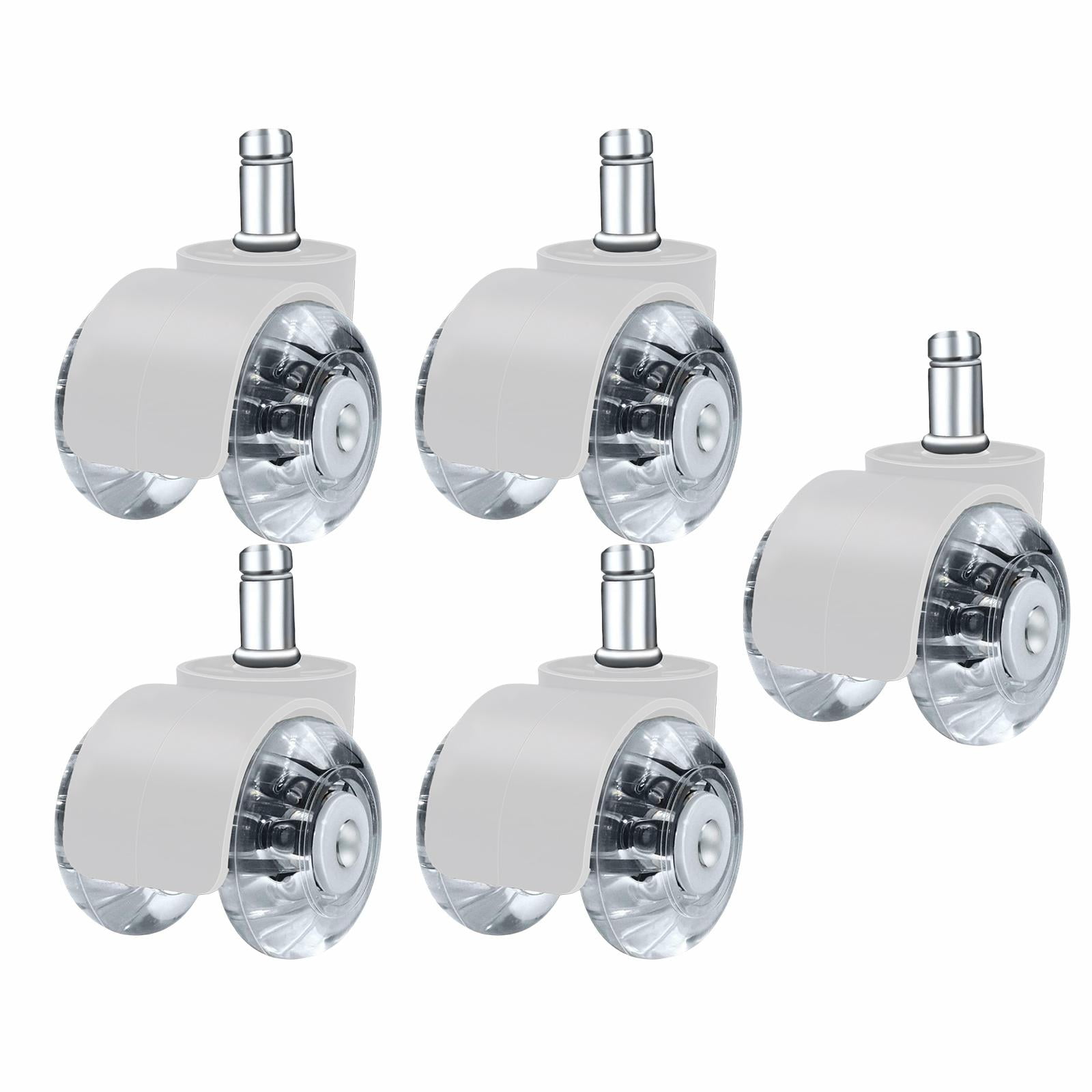 Magideal - 5 Uds. De Ruedas Para Ordenador Y Oficina, Ruedas De Suelo De Pu, Ruedas De Repuesto Universales, Ruedas De Oficina De 2,5 Pulgadas, Piezas Para Muebl Blanco B