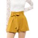 thumbnail image 1 of INSPIRE CHIC Pantalones Cortos Elegantes de Mujer con Lazo Autoadherente, Cintura Alta Tipo Bolsa de Papel, Plisados, XL Amarillo, 1 of 8