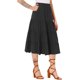 thumbnail image 4 of INSPIRE CHIC Falda Midi para Mujer Regreso a Clases Cintura Elástica Sólida Falda Acampanada en Línea A con Bolsillos Negro L, 4 of 7