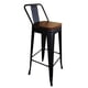 thumbnail image 2 of Pack 4 Taburetes Pisos Metal Tolix asiento madera con respaldo LF5-03HBW - negro, 2 of 6