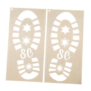 Bothyi - Plantilla De Pintura Reutilizable Con Huella De Papá Noel Para Pared, Ventana, Copo De Nieve Y Estrella