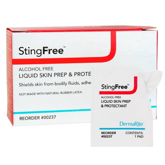Toallitas Skin Prep DermaRite sin picaduras, sin alcohol, 50 unidades
