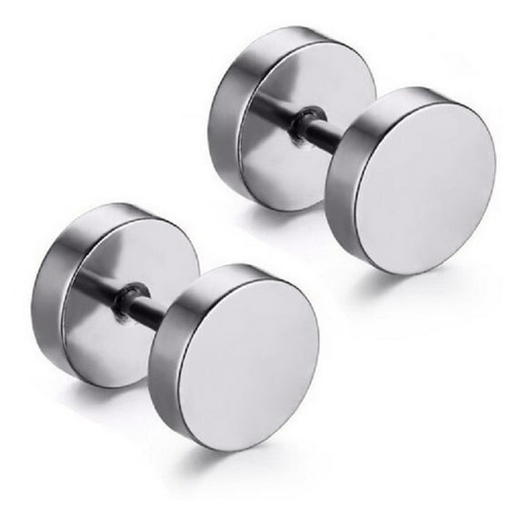Aros Barbell plateados Punk Rock unisex Moda Juvenil 8mm