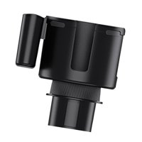 Ioensy - Adaptador De Expansor De Portavasos De Coche Con Estante De Soporte De Teléfono Apto Para Vehículo