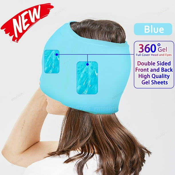 Gel Hot Cold Therapy Headache Migraine Relief Cap For Chemo,Sinus,Neck Wearable Therapy Wrap Stress Pressure Pain Relief Massage