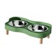 thumbnail image 3 of Comederos Elevados Para Gatos Con 2 Cuencos De Acero Inoxidable Para Cachorros Y Animales Peque?os, Color Verde, 3 of 5