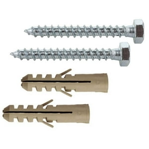 Rukafe Basics - Set Tarugo Concreto Y Tirafondo 10Mm / 1/4 X 2.1/2"" 4 Juegos