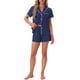 thumbnail image 2 of INSPIRE CHIC Conjuntos de Pijamas para Mujeres Mangas Cortas Cómodos Altamente Elásticos con Botones en la Parte Superior y Pantalones Cortos 2 Piezas Azul Grande, 2 of 6