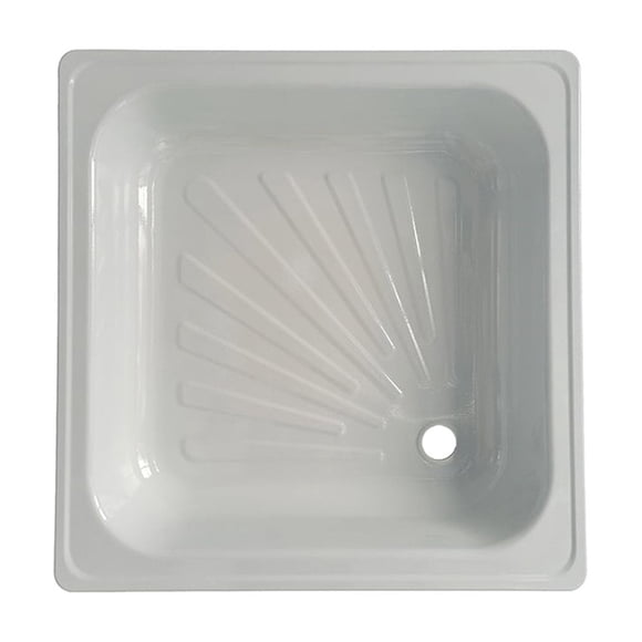 Receptaculo acero esmaltado antideslizante 70x70 blanco