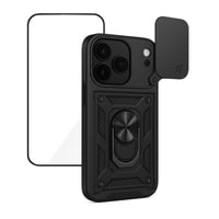 Mar Cases - Carcasa Para Iphone 17 Anti Golpes Anillo Negro + Mica