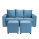 thumbnail image 1 of Living Kendy Sofa 3 Cuerpos + 2 Poufs Felpa Azul Petroleo, 1 of 6