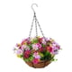 thumbnail image 4 of Cesta De Flores Artificiales Colgantes, Decoración, Planta Colgante Para Césped, Balcón, Patio, Rojo Y Rosa, 4 of 5