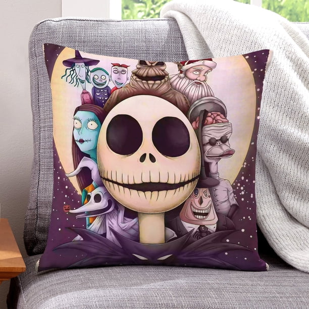 Pesadilla Antes de Navidad Fundas de almohada de terciopelo con tema, regalos de funda de almohada, decoración para el hogar, cojín de lanzar, regalo de cumpleaños para fans y parejas.66*66cm.