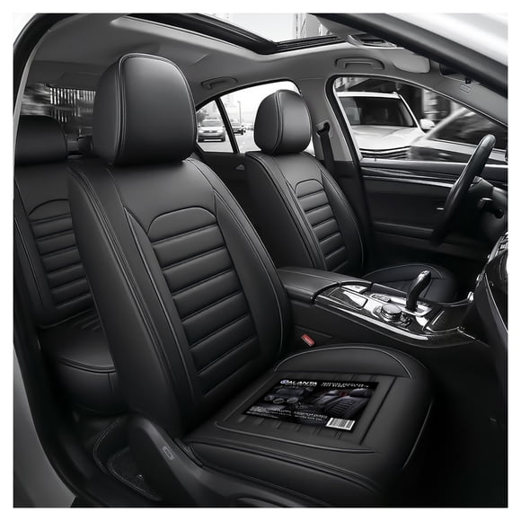 Funda Cubre Asiento Galanta Ecocuero Set 5 Asientos Luxury Negro