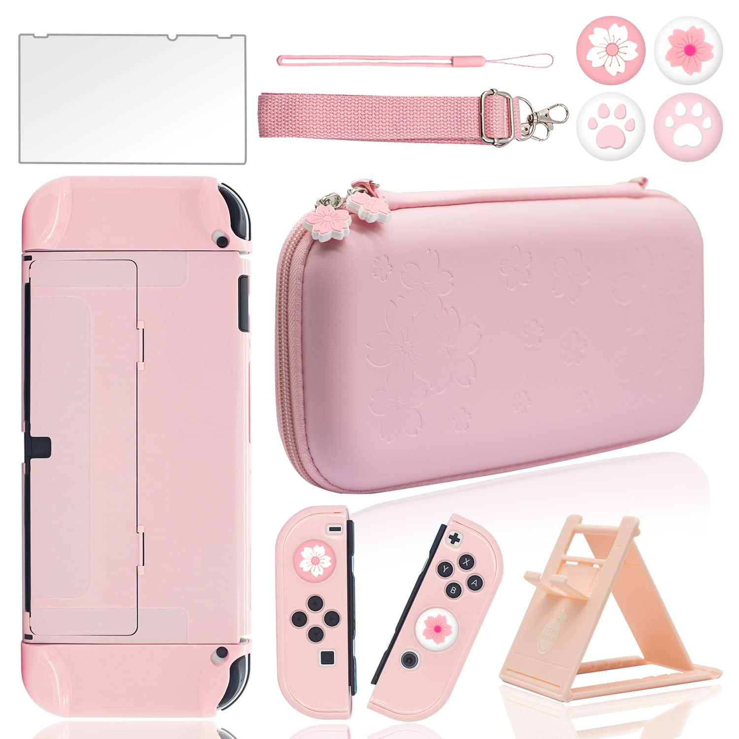Genérico - Estuche De Viaje 10 En 1 Para Accesorios Del Switch 2 Con Cubierta Protectora, Protector De Pantalla De Vidrio, Soporte Ajustable Y Tapas De Agarre Para Pulgar