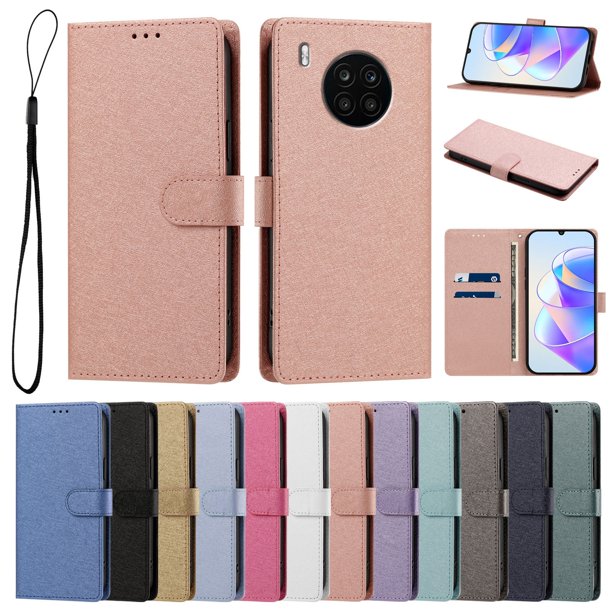 Funda Cartera de PU para Honor 50 Lite con Tarjetas, Rosa
