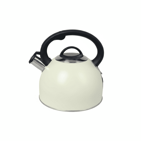 Baima - Tetera Silbadora Acero Inoxidable 22Cm Negra Y Crema 2L