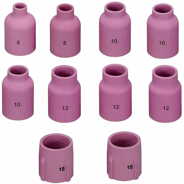 Vaso de cerámica con lente de gas TIG y boquilla de alúmina para SR WP 9 17 18 20 25 26