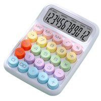 Magideal - Calculadora De Botón Mecánico Calculadora De 12 Dígitos Calculadora Estándar, Con Alfombrilla Antideslizante Calculadora De Escritorio Calculadora De Blanco