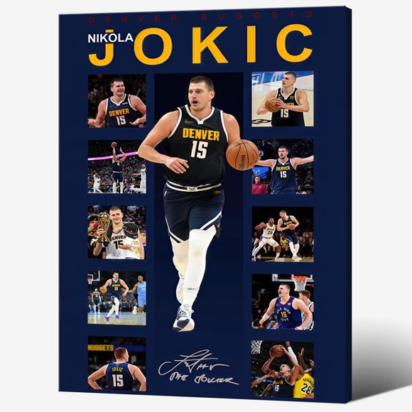 Arte de Pared MENKARWHY – Póster de Baloncesto Firmado de Nikola Jokic