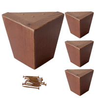 Bloccare - Kit De 4 Patas Rectas Para Cama Europea Altura 11 Cm - Color Roble Oscuro