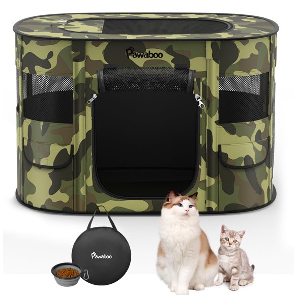 Corral portátil impermeable para perros Pawaboo 81 x 61 x 56 cm, talla M