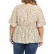 thumbnail image 3 of GRACIA Y GRANDEZA Blusa Floral Ditsy de Talla Grande para Mujer con Lazo Frontal, Cuello en V, Manga con Volantes, Peplum, Blusa de Verano Babydoll 1X Beige, 3 of 6