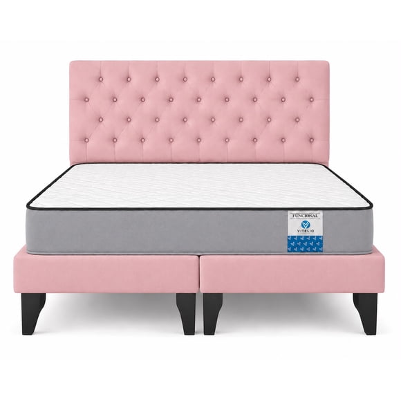 Cama 2 Plazas Palo Rosa Europea Incluye Base+respaldo+colchon
