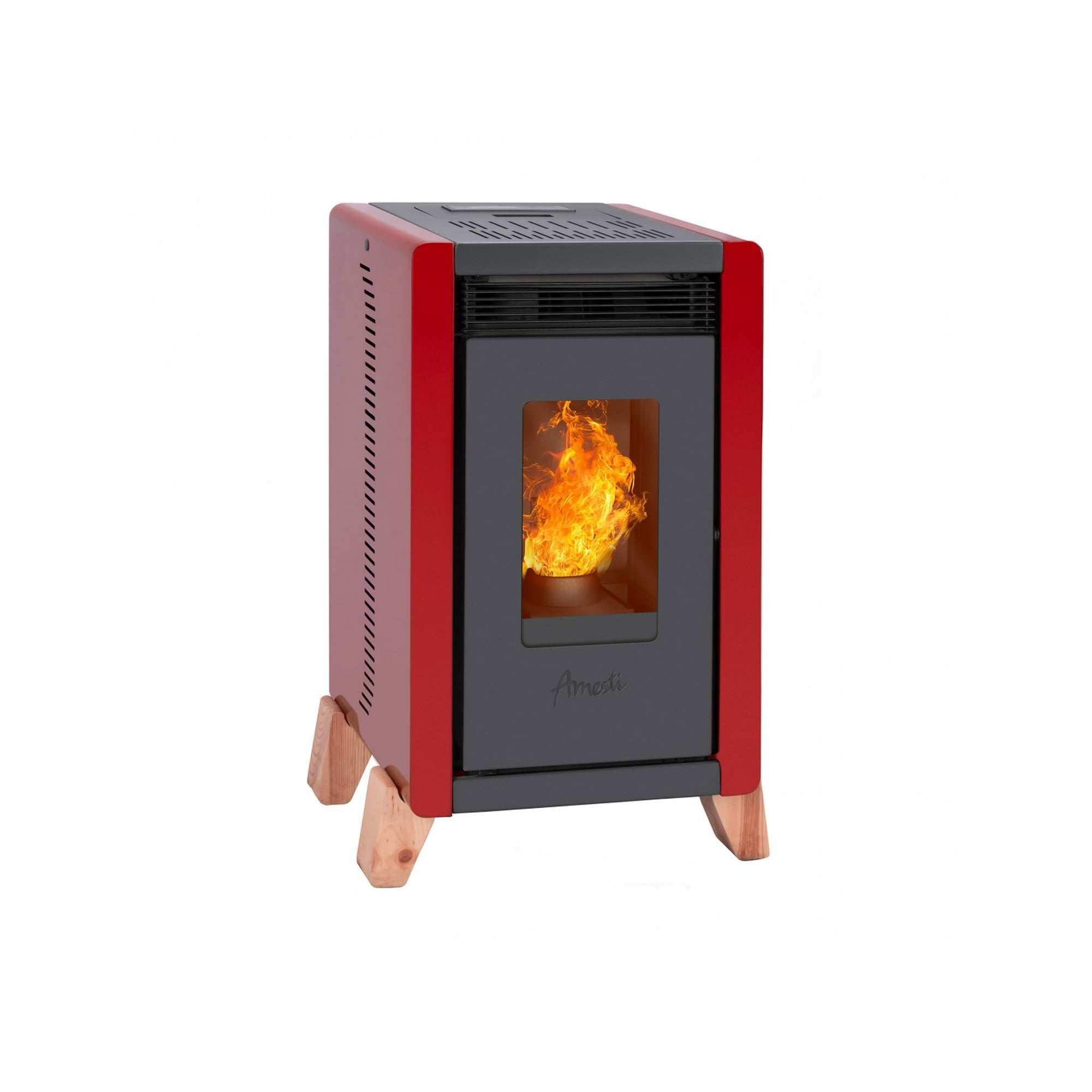 Estufa A Pellet Bambu 6000 Roja Amesti