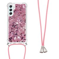 Funda Foxdock Para Samsung Galaxy A25 5G Con Cuerda Ajustable, Brillo Líquido, Protección Antigolpes Y Lente – Ideal Para Regalo